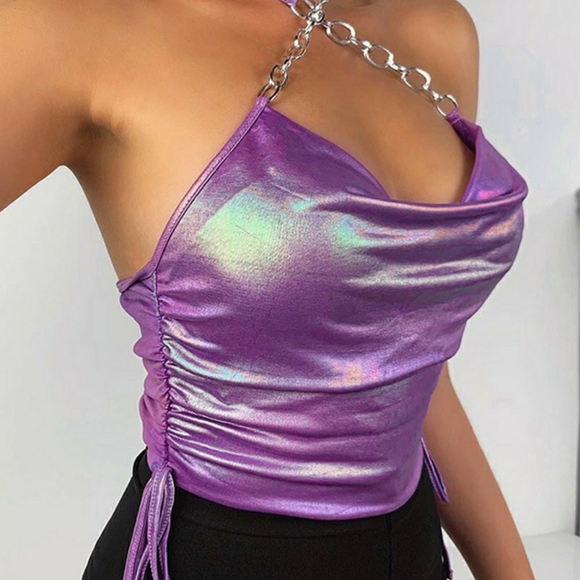 Purple Metallic Halter - Picture 2 of 3